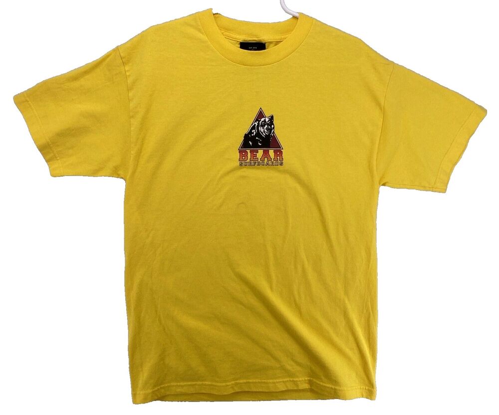 Vintage Bear Surfboards T Shirt Large Yellow Grap California Skate Big Wednesday